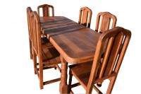 Mesa extensible a 2 m. con 6 sillas